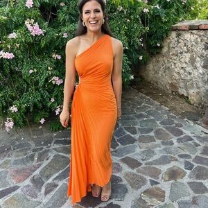 A.L.C. One Shoulder Orange Dress
